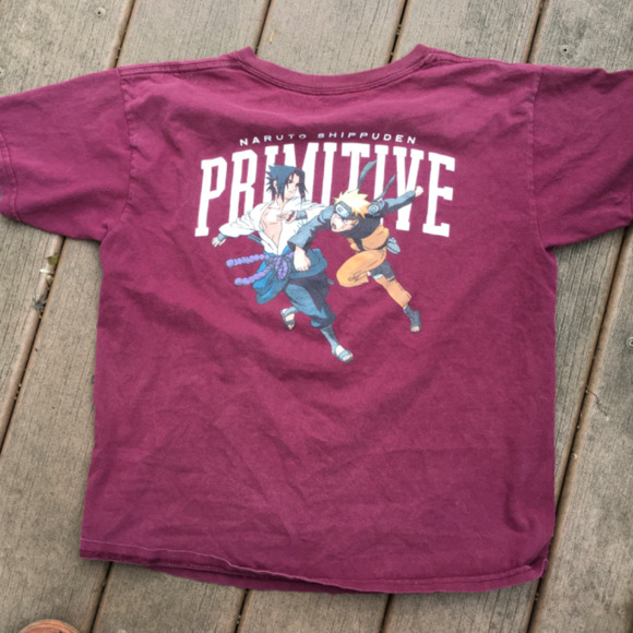 Naruto Shippuden tee Primitive brand plum color youth large - Picture 4 of 4